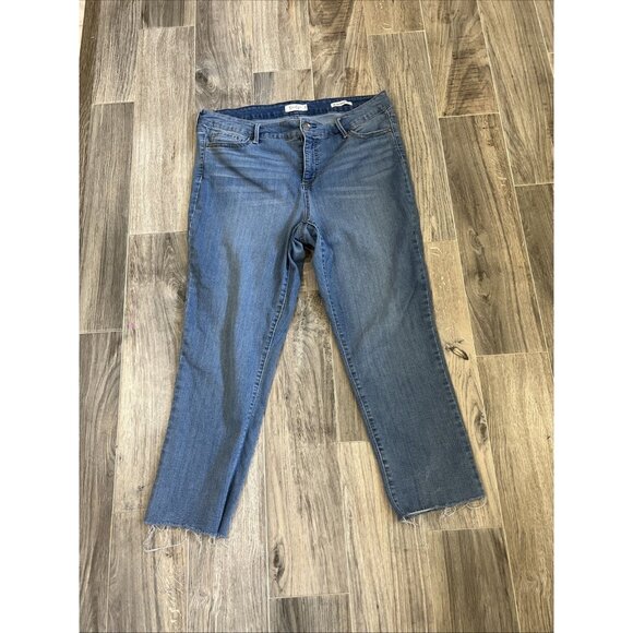 Jessica Simpson Medium Rise Straight Ankle Blue Jeans Women’s Size 16W - Picture 1 of 12